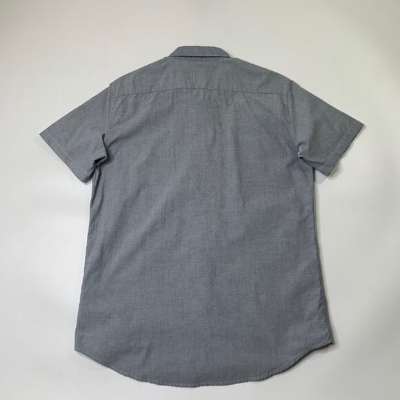 RVCA Shirt Men S Small Slate That'll Do Oxford SLIM Fit Short Sleeve Button Down - Picture 7 of 9